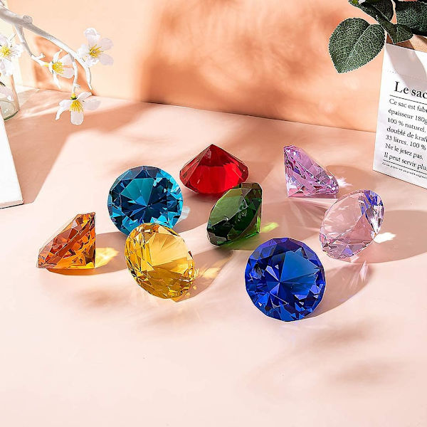 80mm(3,1 tum) Kristall Diamant Pappersvikt Prydnad Hemma Plats