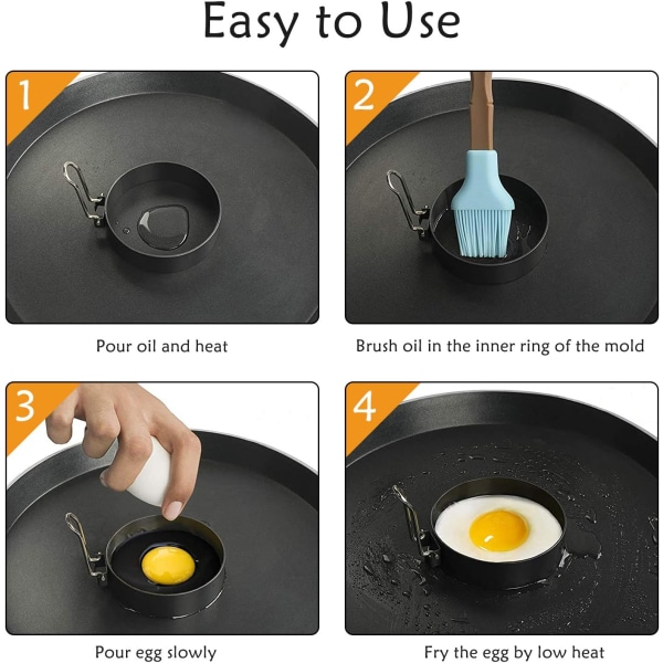 Stekta äggringar Non-Stick stekt äggform för stekpanna rund