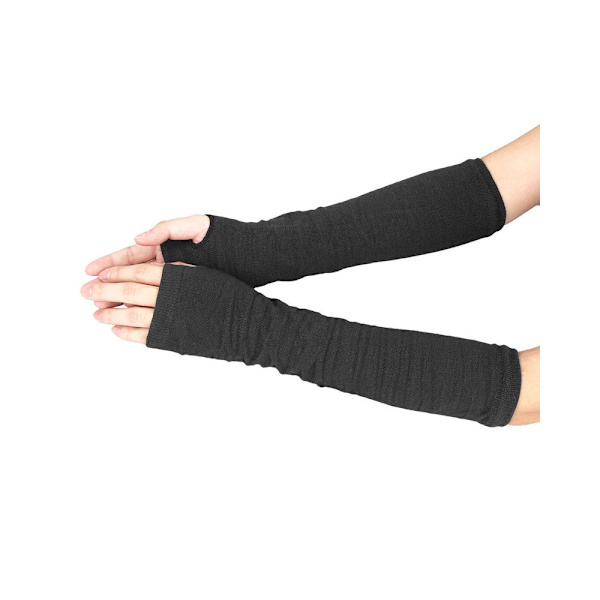 Armvarmere Enfarvede, Fingerløse & Lange - Mørkegrå [35cm] Mørkegrå gray one size