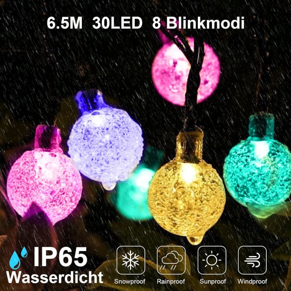 Weatherproof Outdoor Solar String Lights, 30 LED String Lights