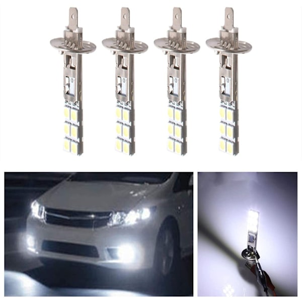 4 stk. H1 6000k Super White 80w LED Forlygtepærer Kit