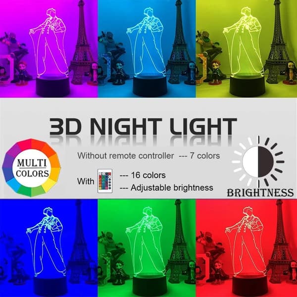 Harry Styles merch, 3D natlampe gave til fans soveværelse De-FA6-