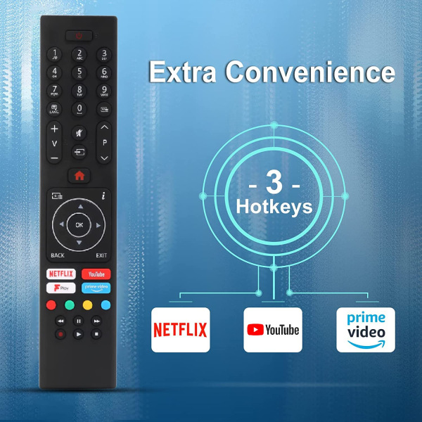 Universalfjärrkontroll för Bush TV, ersätter Luxor/Polaroid/Digihome/Finlux/Celcus/Hitachi/Bush/Logik