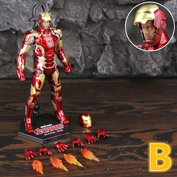 Zd Toys Marvel Iron Man Mk1 Mk2 Mk3 Mk4 Mk5 Mk6 Mk7 Mk42 Mk43 7\" Elokuva Actionfigur Iron-man Mark 1 2 3 4 5 6 7 42 43 Legends C MK43 B - Loose