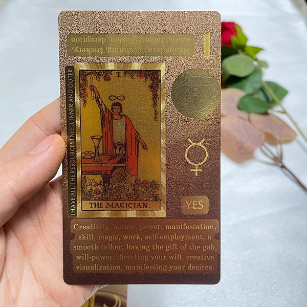 Golden Tarot 12x7cm Engelsk Deck Klassisk for nybegynnere med fargepapir Guidebok Høy kvalitet Læringskort Runer Divinasjon A199