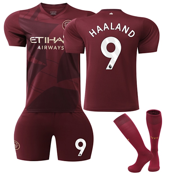 Manchester City Borta Fotbollströja Barn 2024-2025 Kit Nr 9 Haaland 22