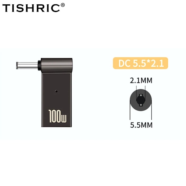 Laptop Strömadapter PD 100W 5A USB Typ-C Hona till DC Hane för HP/Lenovo/DELL