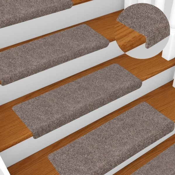 vidaXL Trappstegsmattor 15 st nålad 65x21x4 cm gräddvit Creme 3200