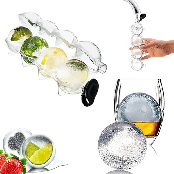 2-pack Isform för Isbollar Runda Isbitar Iskubsform Kulor Plast transparent
