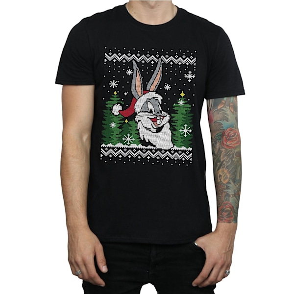 Looney Tunes Hr. Bugs Bunny Jul Fair Isle T-shirt S Sort Black S