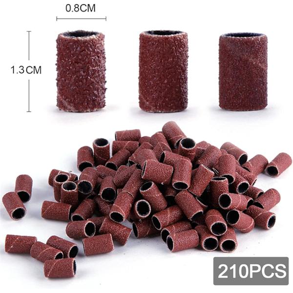 Qazuwa fil nagelslipband Professionella slipband 210 st Fina sliphylsor Bits sliphylsor för nagelpolering och skjutning B Sunmostar