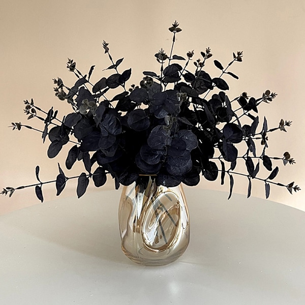 34cm sort eucalyptus kunstige blomster til værelsesdekoration De