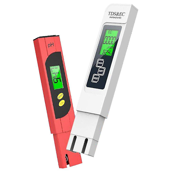 PH-måler 4 i 1 pooltermometer vandtester, digital PH-måler med Atc-funktion, PH-værdi T Tempe White