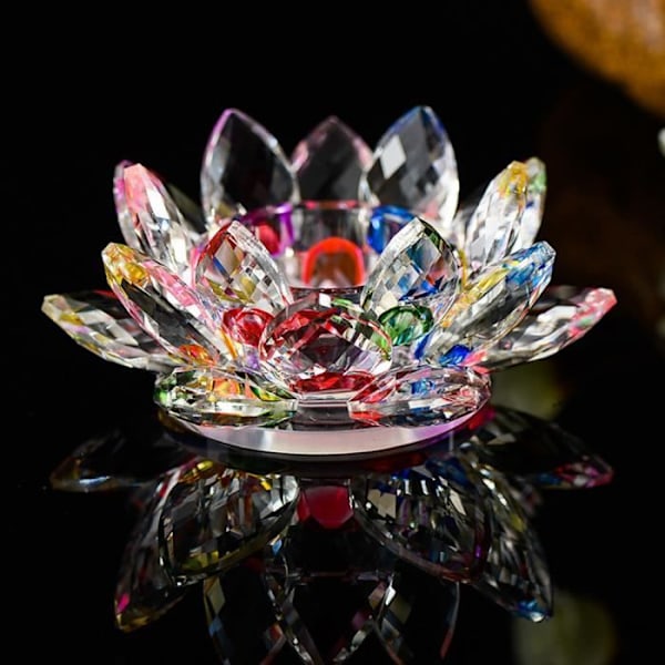 Deessesale® Krystallglass Lotus Blomst Lys Tealysholder Buddhistisk LysestakeZJW11249090