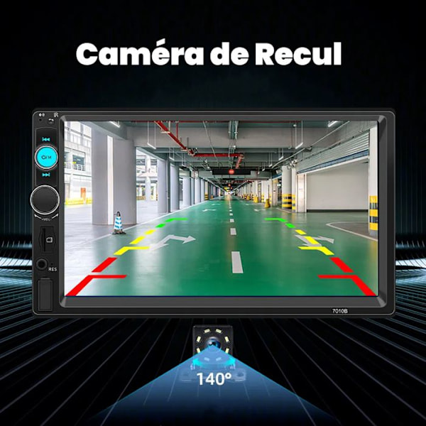 SWAREY Bilradio Bluetooth Stereo Carplay MP5 Navigation 7' HD FM Radio Smart Voice med Bakkamera