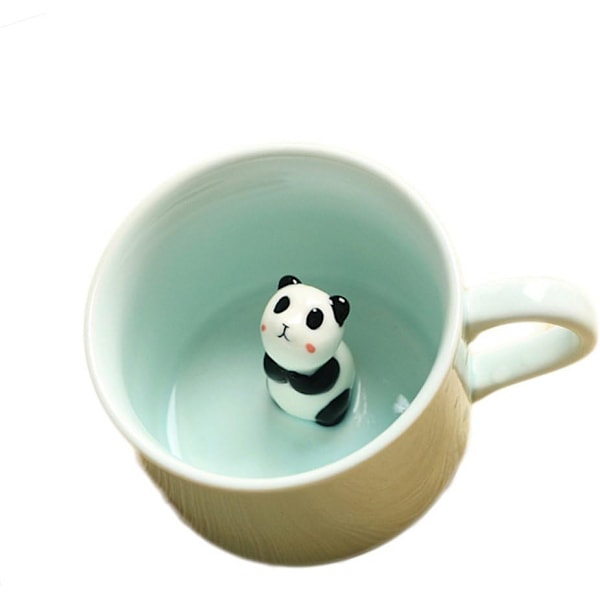 3D Mug Djur Inuti Koppen Cartoon Keramik Figur Teekopp för Pojkar Flickor Barn Kvinnor Män Kaffe Mugg (8 oz Panda)