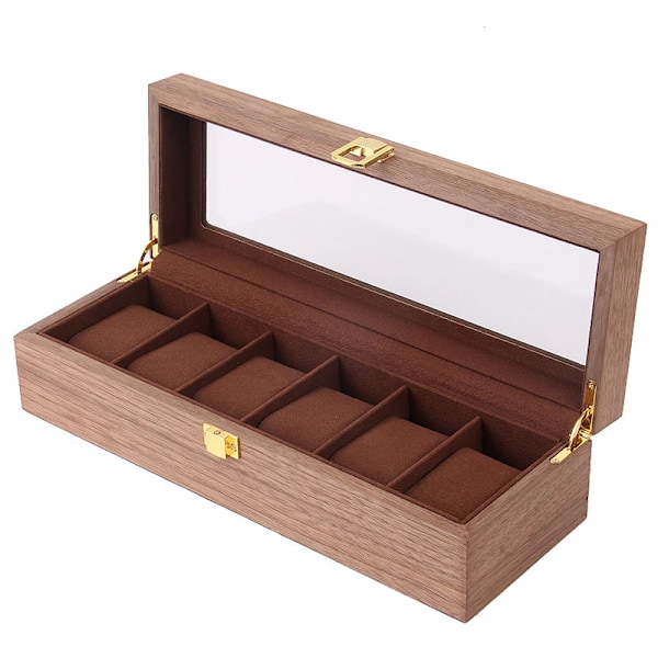 Klockbox 6 Klockor Trä - VALNÖT brown 672