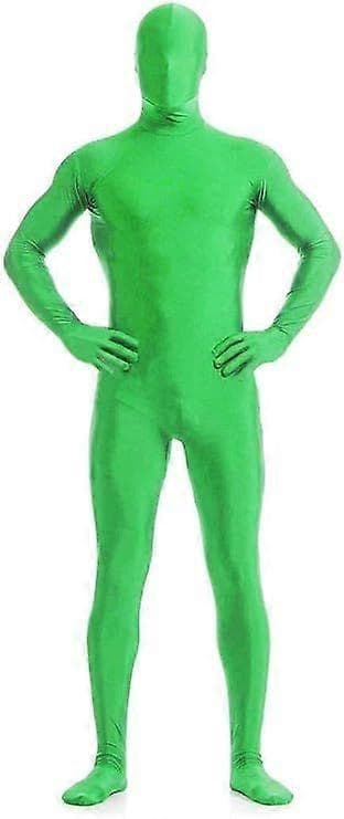 Green Screen-dragt med hætte, heldragt i stretch til mænd og kvinder, 170cm-FA-