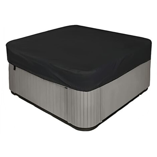 Meget holdbart og vanntett 210d firkantet jacuzzi-trekk - UV-beskyttelse - 218 x 218 x 30 cm (L x B x H) - Svart