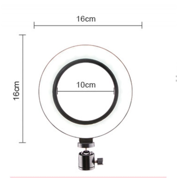 Led Ring Light Bärbar Make Up Ringlight för video, studio, smink, dimbar 3 ljuslägen, lätt att bära och installera (FMY)