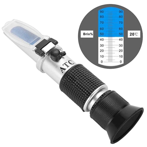 Brix-refraktometer i aluminium 0-90% handhållen Brix-mätare