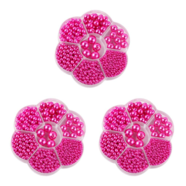 1/2/3/5 1150 st DIY-pärlor för smyckestillverkning, rosröd rose red 3PCS