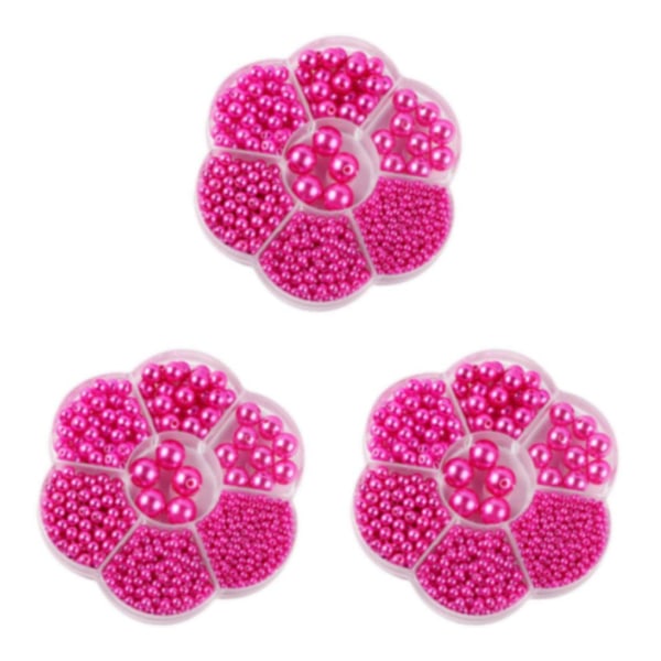 1/2/3/5 1150 stycken DIY-pärlor til smykkefremstilling, rosarød rose red 3PCS