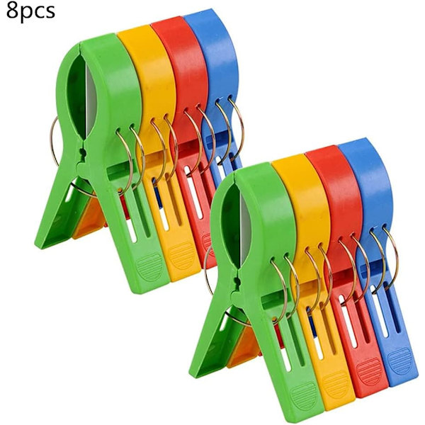 8 x Store XXL Tøj Klemmer Klemmer - Premium Jumbo Strand