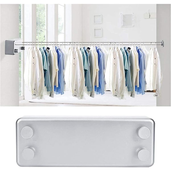 Silver infällbar klädstreck för utomhusbruk - Heavy Duty, 2 x 4