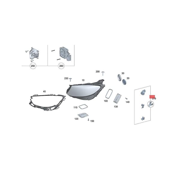 A2138202200 Right Headlight Bracket Repair Kit for E W213 W238 2016-2020 Headlight Fixed Holder Sc-FA-