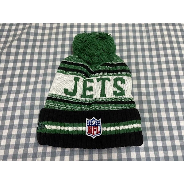 NFL Unisex Voksen Amerikansk Fotball Sport Strikket Lue Fleecefôret En Størrelse Passer De Fleste New York Jets