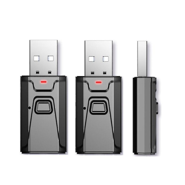 2kpl Bluetooth 5.0 lähetin vastaanotin 4in1 langaton ääni 3,5 mm USB aux-sovitin