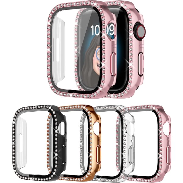 4-pack Bling-fodral för Apple Watch Series 9/8/7 41 mm, glitter