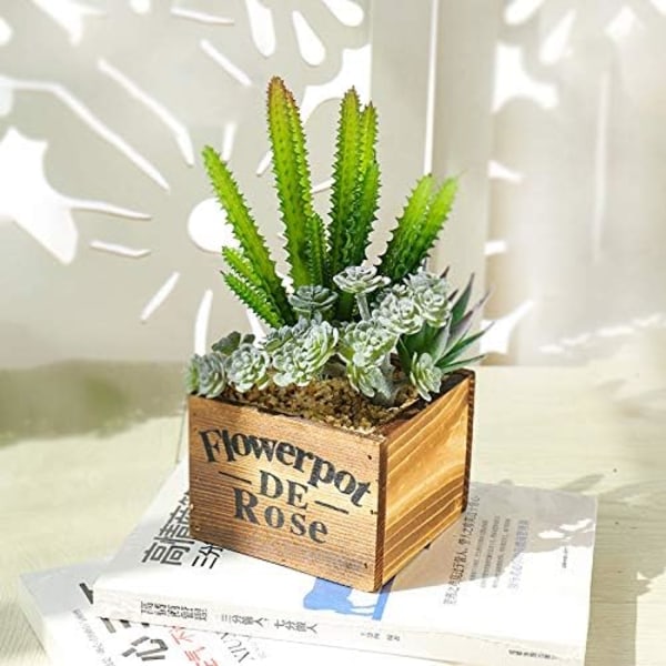 Artificial Succulents In Pots, Assembled Green Fake Succulent