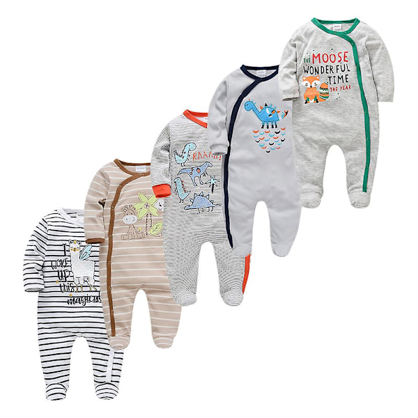 Baby Pyjamas til Piger og Drenge Jumpsuit 120 % Bomuld Åndbar Blød Jumpsuit Kaffe 0-3M coffee