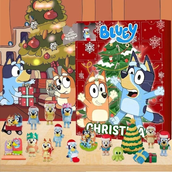 2024 Ny Disney Stitch Adventskalender Gave 24-dagers nedtelling med overraskelsesgaver Blind Box（Juletrær Grinch Blind Box-Blå） Christmas Tree Grinch Blind Box-Blue