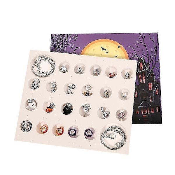 Halloween-nedtelling 2024, 24-dagers Adventskalender, DIY-Armbånd for Barn Smykker Leke Blind Box Kreativ Gave