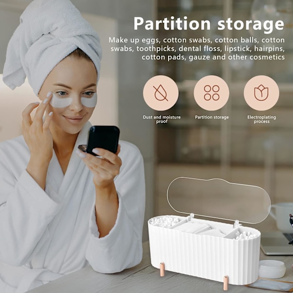 Makeup-organisator Opbevaringsbeholder Holder Organisator Makeup-opbevaring Organizer til vatrondeller Vatpinde