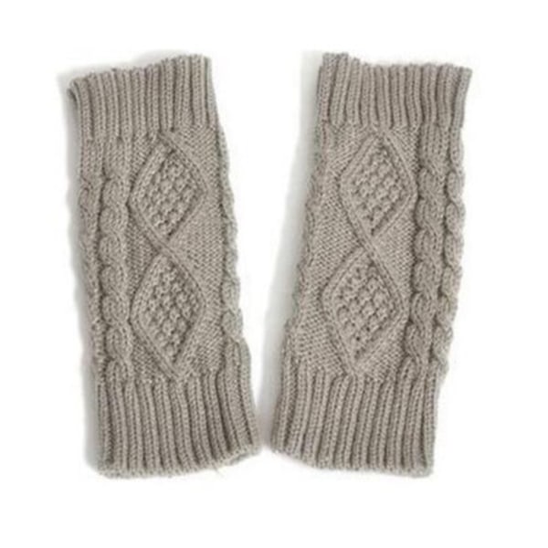 Dam Diamanthalvfingerhandskar Långa Modehandsk Light gray rhombus