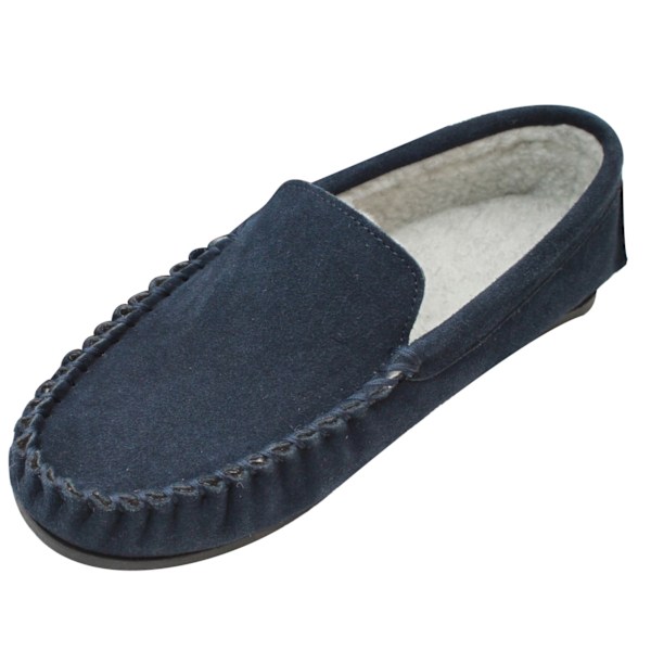Eastern Counties Leather Herr Berber Fleece Fodrede Mockasiner i Mocka Navy Navy 8 UK