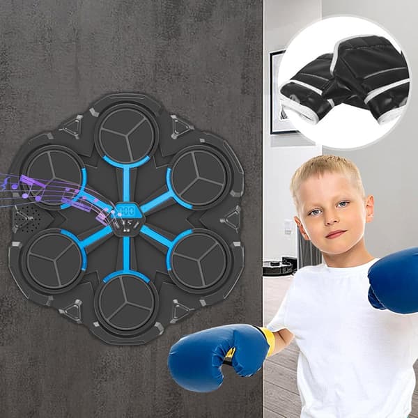 Smart Musikboxningsmaskin (med boxningshandskar) - Trådlös Väggmonterad Gym Boxningsmål-FA-