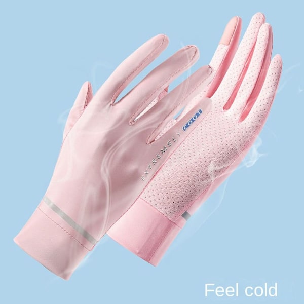Anti-UV Solbeskyttende Is Silke Handsker Kørselshandsker til Kvinder Ice Silk white