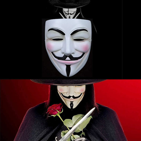 Halloween-maske, V for Vendetta-maske til voksne/børn