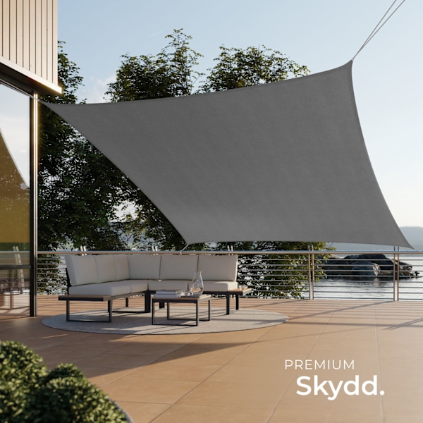 tectake Polyetyleenistä valmistettu neliömäinen aurinkopurje, harmaa - 300 x 300 cm gray 1600