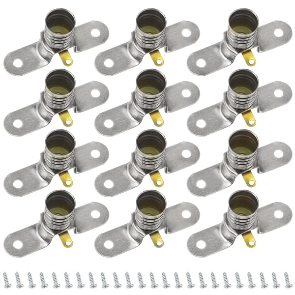 12-pakning E10-sokkel for skruepærer 4 x 1,8 cm sølvmetall