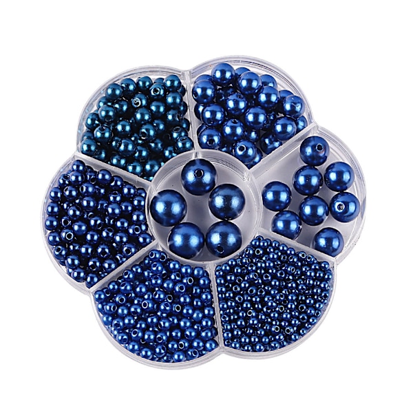 1/2/3/5 1150 st DIY-pärlor för att göra vackra smycken blå blue 2PCS