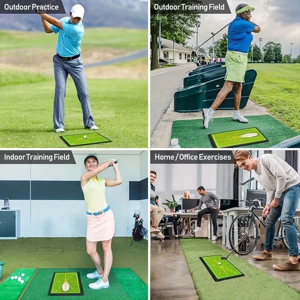 Golftræningsmåtte til svingdetektion og slagtræning, grøn