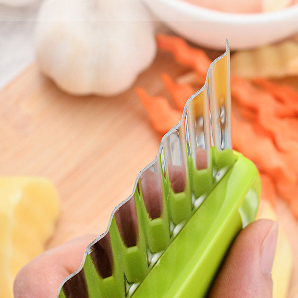 Vågskärare för Grönsaker Potatisskärare i Rostfritt Stål Green