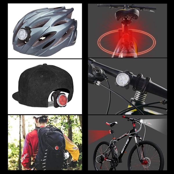 Cykellampe-sæt, superlys USB-opladelig vandtæt mountainbike-sikkerhed & nem montering LED cykel for- og baglygte