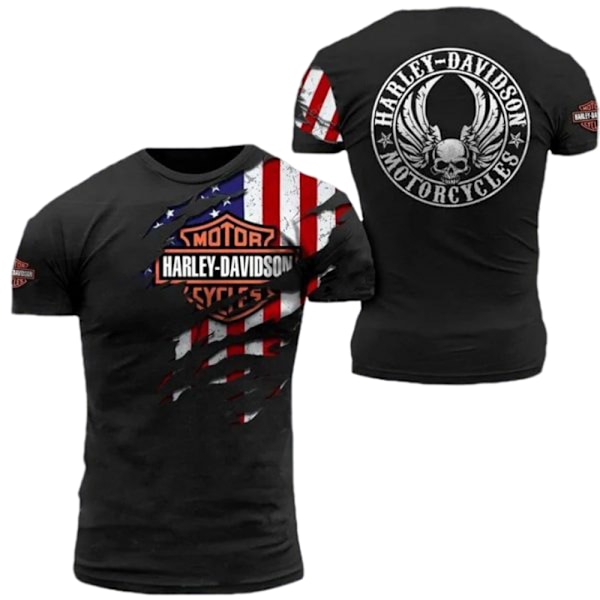 S-3XL Herr & Dam Motorcykel HarleyDavidson Casual Kortärmad T-shirt Tee Topp Present C C 2XL